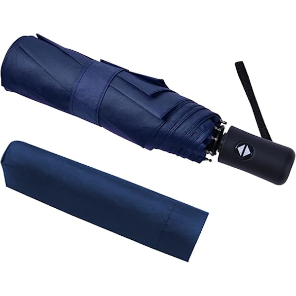 Folding Umbrella, Compact Automatic Opening and Closing Windproof Lightweight Solid Color Travel