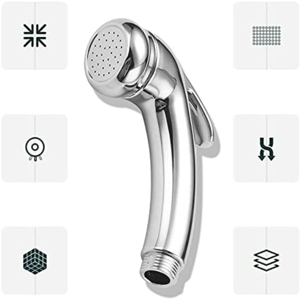 Høytrykksdusjhode med 1/2\" gjenge krom med av/på-utløser for badekar, båter, campingvogner, bobiler, frisørsalonger