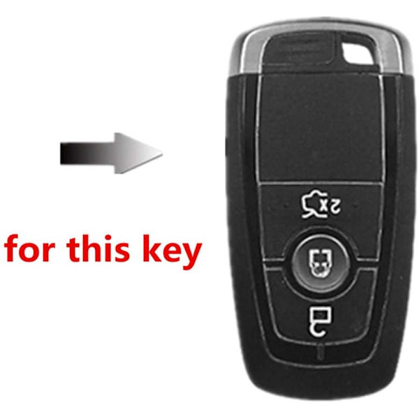 (G hiilikuitu) ABS hiilikuitu kuori + silikoninen auton avaimen kotelo avaimenperä Ford Focukselle red