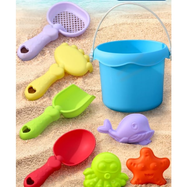 8st Bucket Beach Toy Set Portable Beach Playset Kids Beach Folda
