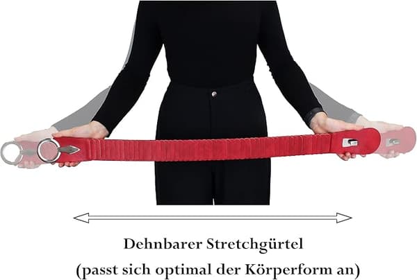 Elastisk belte for kvinner, ca. 6 cm bred med sølvringspenne