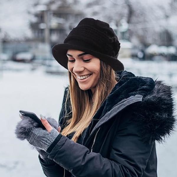 Dame Vinterhue Varm Strikket Hue Elegant Blød Bowler Hat Vinta