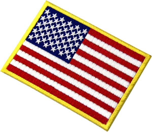 5 kpl USA-lippu, kirjailtu, tarrakiinnitys