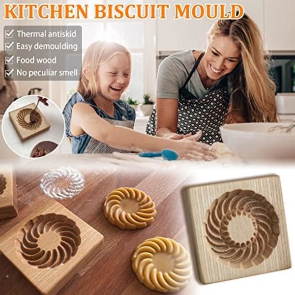 Træ Cookie Form og Biscuit Stemplet, 3D Prægning Værktøj til Bagning af Cookies, Personlig Håndpresset Design Cookie Pres