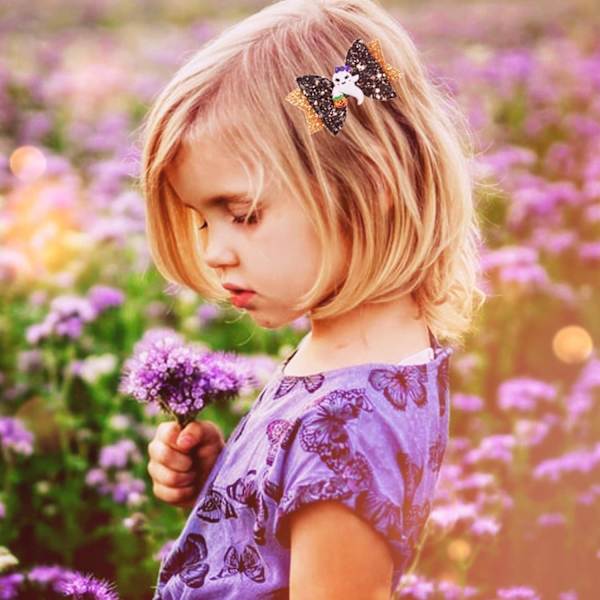 Halloween-dekorasjoner Halloween Glitter Spider Hair Bow for Girls