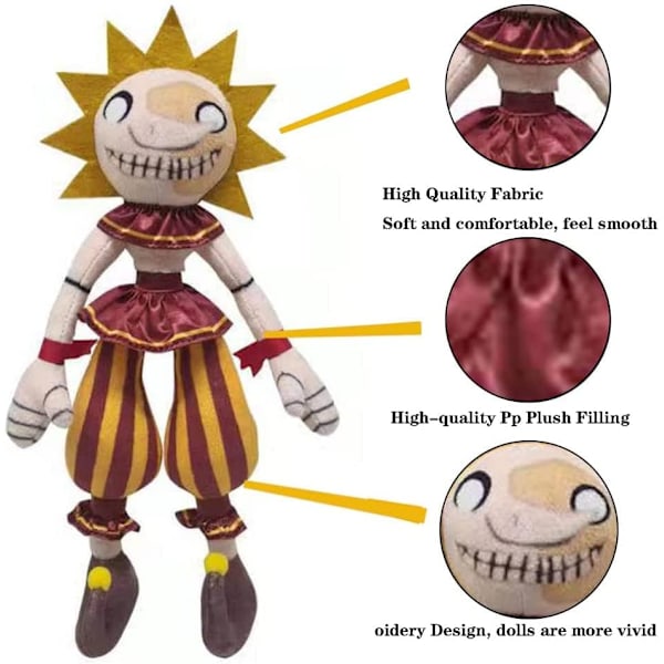 Sun Moondrop Plys, FNAF Security Breach Klovnefigur, 2 stk.