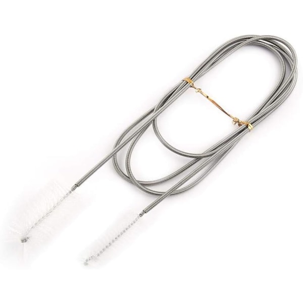 1 stk 45cm Akvariebørste Dobbelt Rør Rengøring Alger Rustfrit Stål Dobbelt Ende Beholder Rør Børste Filter Rengøring Plante til Re