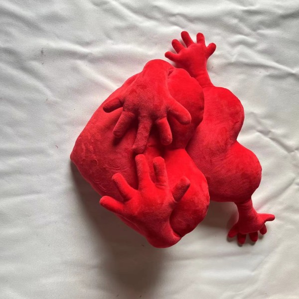 Rött handhjärta 60 cm