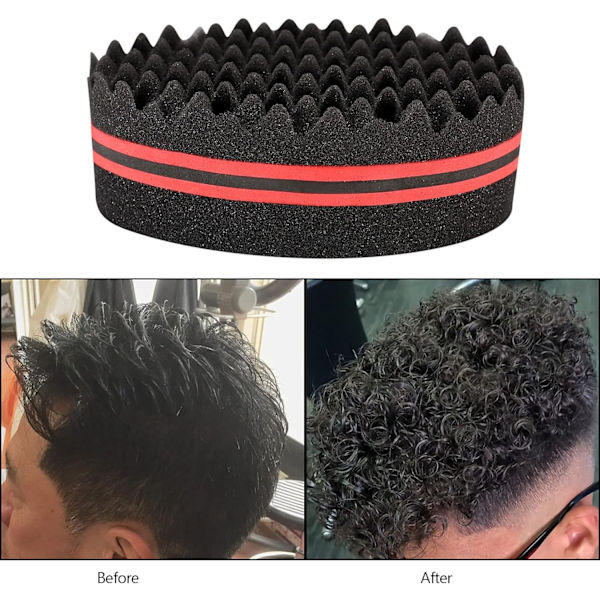 4 stk. store og små huller hår svamp børster, afro krøller hår krøller børster, barber bølge