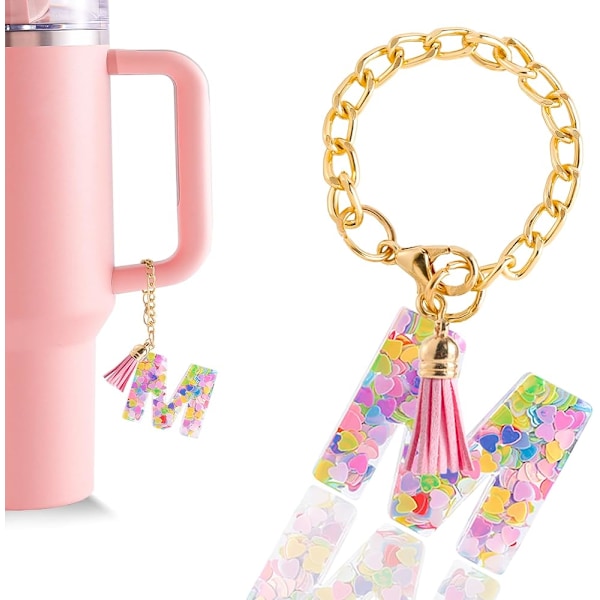 1 stk. Bogstav Charm Tilbehør til Sødt Initial Nøglering Håndtag Charm til Tumbler til Kvinder