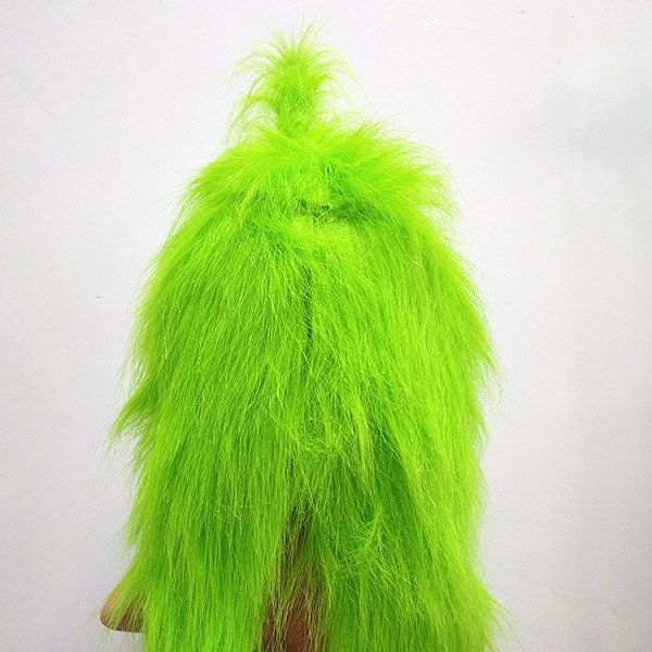 Grön hårig monster The Grinch mask latex huvudbonad clown jul mask rekvisita（1）