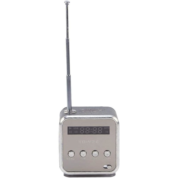Pieni musiikkisoitin (musta), kannettava FM-radio, tyylikäs kaiutin, tukee TF-korttia ja USB-muistitikkua
