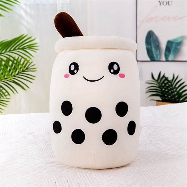 Boba Fluffy Plyschkudde (Vit Söta, Liten 9.8\"), Kreativ Bu