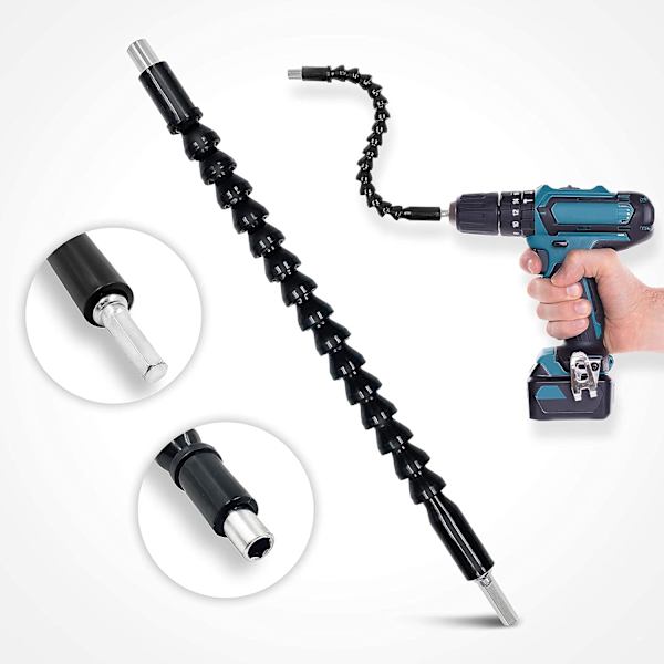 Flexibel axel - Flexibel elektrisk borrmaskin och skruvmejsel - Magnetisk 360° kardanförlängning 295mm w