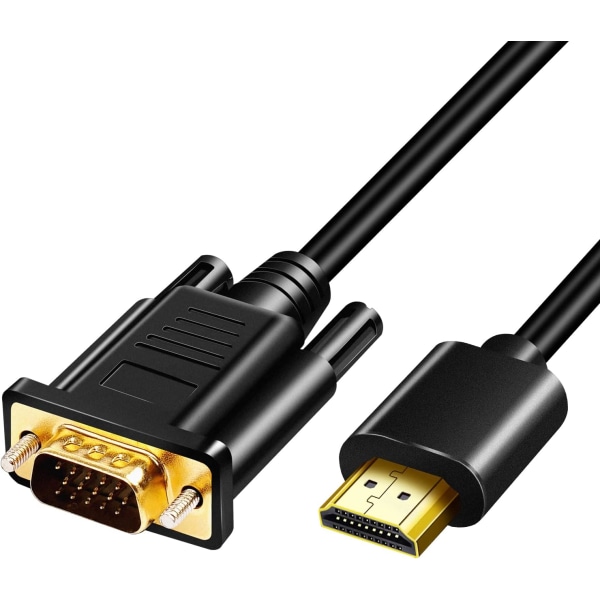 Gullbelagt HDMI til VGA-adapterkabel, 1080p - for skrivebord, prosjekt