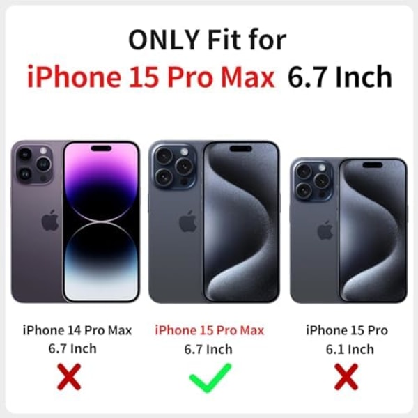 iPhone 15 Pro Max Skal, Söt Blommig Ros Vågigt Lockigt Vågrams Transparent Estetiskt Telefonfodral för Kvinnor Flickor, Smalt TPU Stötskydd