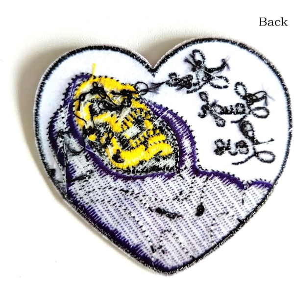 Sjov Latter Skalle Hjerte Stryge-På Lap, Positiv Skalle Broderet Sy-På Lappe Emblem Badge Applique Reparationslap DIY
