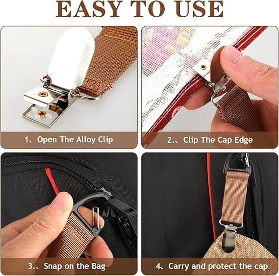 4 st Resehattklämma Elastisk Hatthållare för Handväska Handsfree Väskaccessoar för Resväskor Ryggsäckar Plånböcker Bagage O