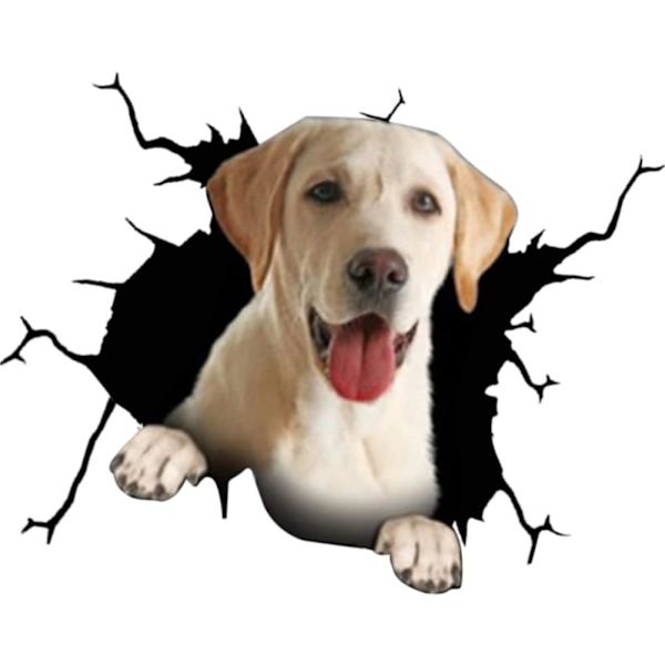 4 Pakke Hundebil Klistremerker, 20cm x 20cm 3D Labrador Retriever C