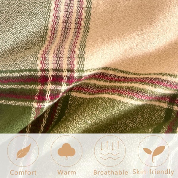 Damkrage Klassisk Fransar Rutiga Super Mjuk Klassisk K cashmere-känsla Höst Vinter Halsdukar Tartan Varm Tjock Wrap Sjal