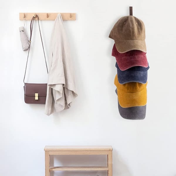Pack Baseball Cap Hat Rack, Trähatt Organizer Väggmonterad, Vertikal Väggmonterad Hattställ för Garderob, Dörr