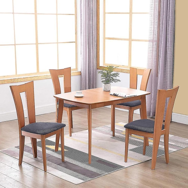 6 stk Stretch Jacquard stolsetertrekk, avtagbare stolseter