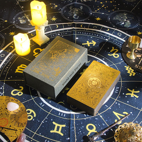 Luksuriøse gullfolie Tarot Oracle-kort Divination Fate høy kvalitet G
