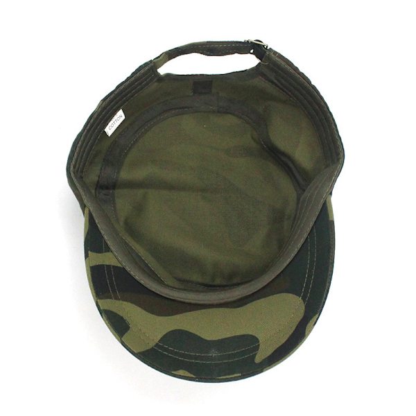 Kamouflage Flat Top Baseball Cap (Grön), Militär Stil Cap, Cot
