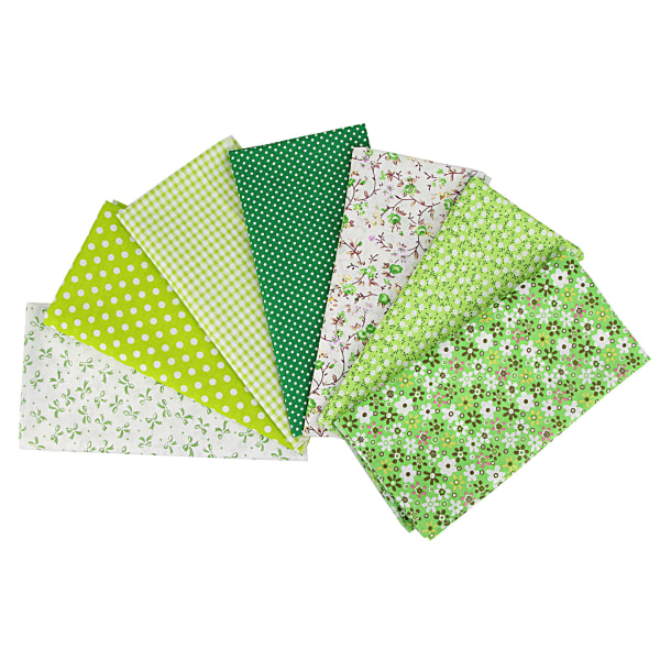 (Tone-Green)Lot of 7pcs 50 x 50cm Patchwork Cotton Fabric DIY Han