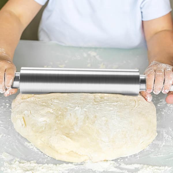 Kjevle i rustfritt stål - Lang deigrulle for alle bakebehov