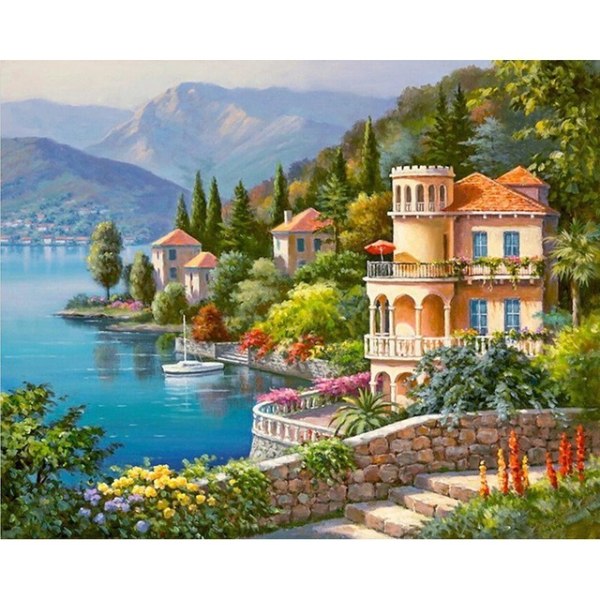 30x40 cm 5D DIY Full Diamond Painting, Rural Landscape Diamond