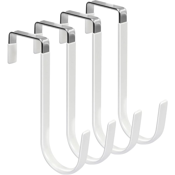 4-pack dörrkrokar, hängare med gummiskydd mot repor, kraftig organizer för vardagsrum, badrum, sovrum, kök, klädhängare