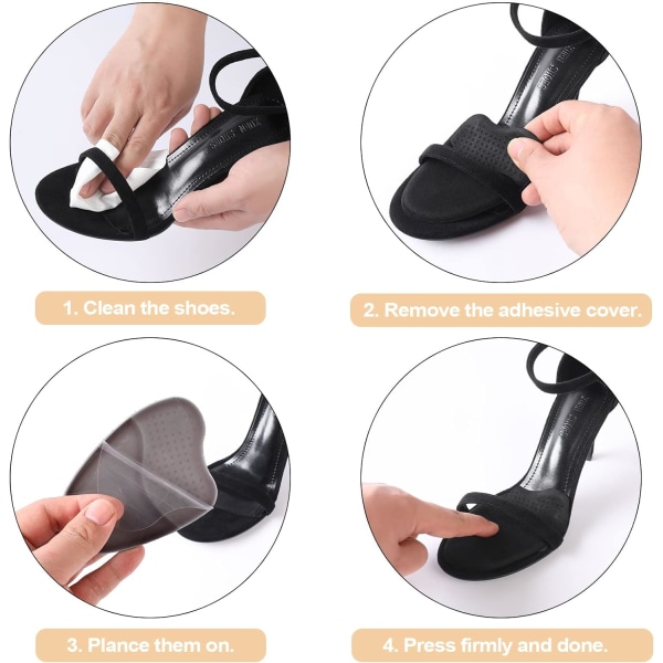 3-delers mellomfotsputer for kvinner, forfotsputer for kvinner, anti-skli-puter for sko med åpen tå, ball