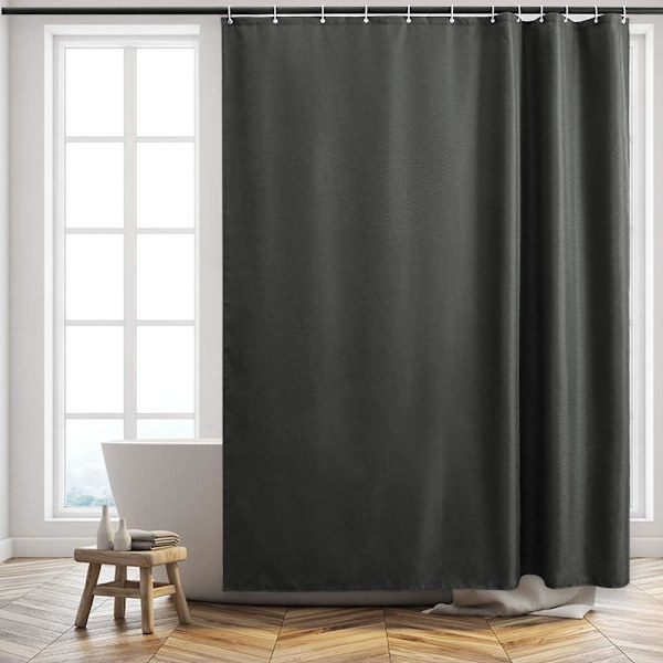 Suojakalvo (80x180cm) Suihkuverho Hometta Kestävä ja Pestävä Kangas Tummanharmaa