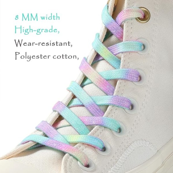 1 par platta skosnören för skojs skull, Tie Dye Fashion Sneakers Skosnöre