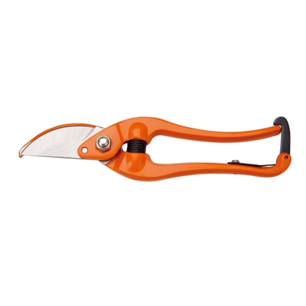 Smidda sekatörer, orange färg, längd 225 mm.