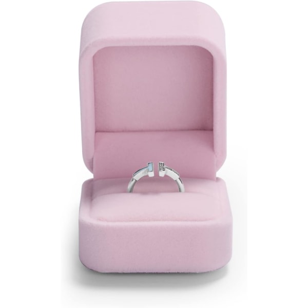 Pink Velvet smykkeskrin, bruges til bryllup, forlovelse, fødselsdagsgaveæske, indkøbscenter Counter Jewe