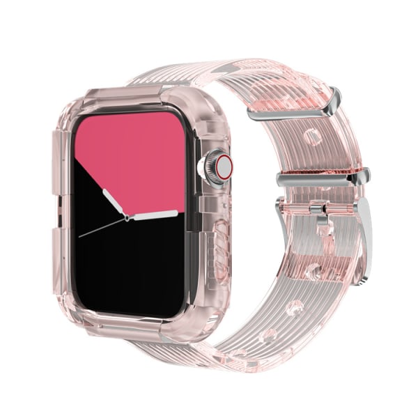 Rose gjennomsiktig armbånd for Apple Watch Series 7/6/5/4/3/2/S