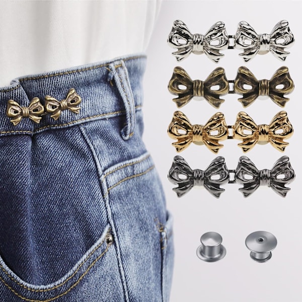 Pant Taljestrammer Justerbar Jeans Knap Nål til Taljebukser Clips til at Stramme Taljen Ingen Syning Aftagelig Gør Jeans Taljen Mindre 4 Sæt Jeans Knapper