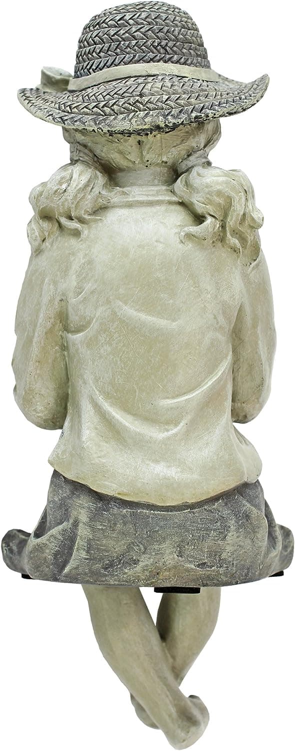 Stor Fiskepige Statue til Haven, Polyresin