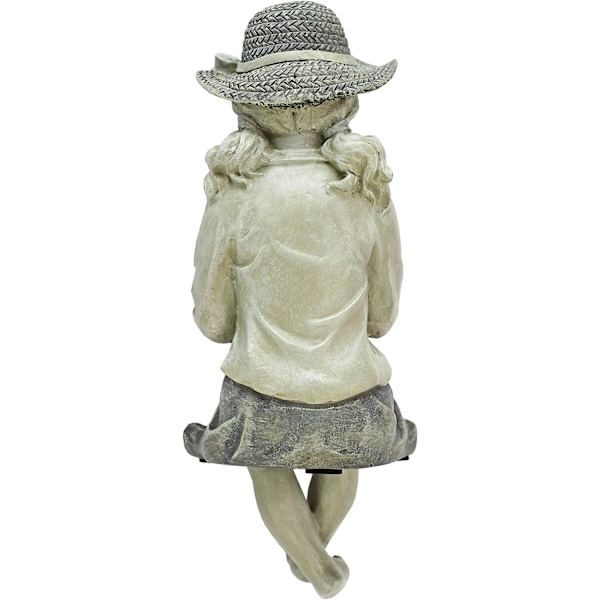 Stor fiskerkone fangst fisker statue for hage, 28 cm,