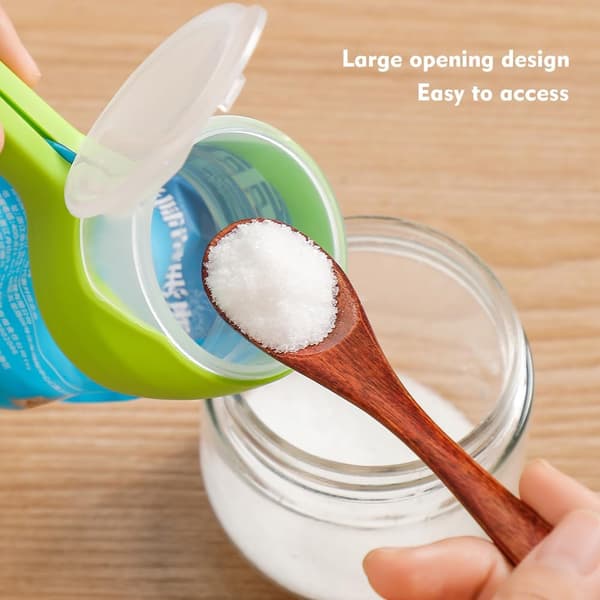 4 stk. Chipposekklips, Holdbare Plastklips for Matlagring, Poselukker med Hellutløp, Forsegle og Hell Poselukker for Mat