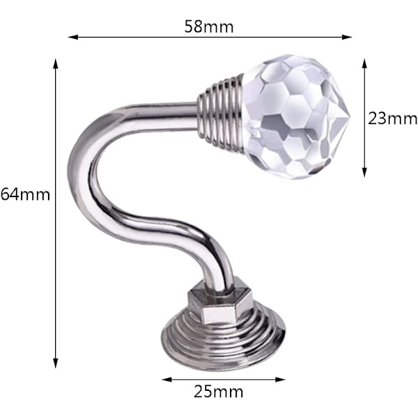 Krystal Gardin Kroge 4 Stykker Sølv Metal Gardin Væg Tiebacks Krystal Holdback Vindue Draper Cr