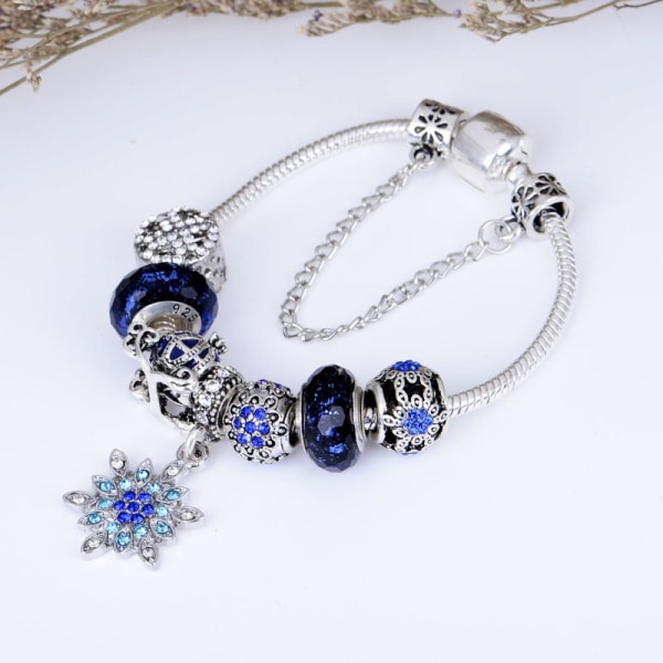 Sølvbelagt Jubilæums Charm Armbånd, Style B, Personlig Br