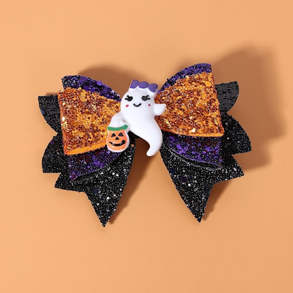 Glittriga Halloween-hårbågar, Glimmande Spök-hårklämmor, Alligator-hårnålar, Hårspännen, 3,5 tum, Söta Halloween-kostymer, Klä upp dig