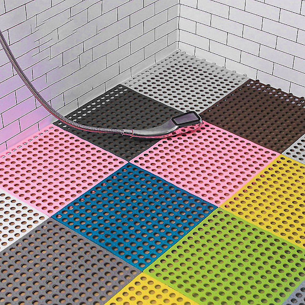 6 st Anti-halk halkfria PVC-badrumsmattor 30x30cm grön