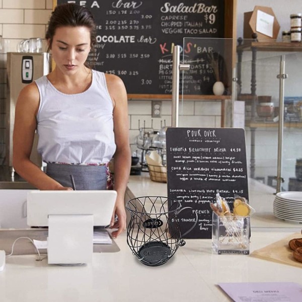 Kaffe Kapsel Kurv (Hvid), Kaffe Kop Opbevaringskurv, Kaffe C