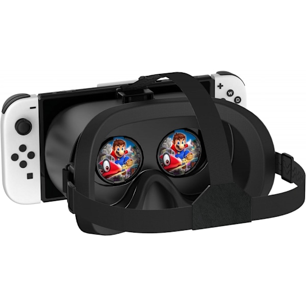 Switch 3D VR-briller til Nintendo Switch/Switch OLED, med justerbar grad HD-linse Black and White