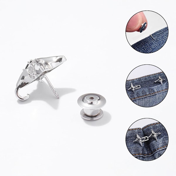 2 Set Byxmidjejusterare, Natt Himmel Stjärnor Midjeklämma, Glansig Textur Inga Sy Jean Knappar för Lösa Jeans Kjolar Klänningar för Kvinnor Flickor Gåva