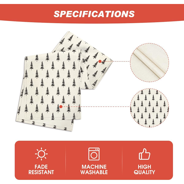 Beige Juletræ Julebordløber, Sæsonbestemt Vinter Køkken Spisebord Dekoration til Hjemmefest Dekoration 13x72 Tommer